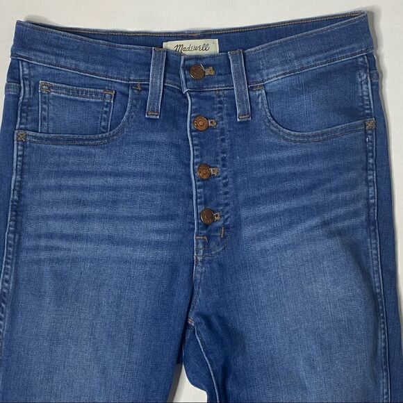 Madewell | High Rise Skinny Button Fly Raw Hem Jeans - Picture 2 of 9